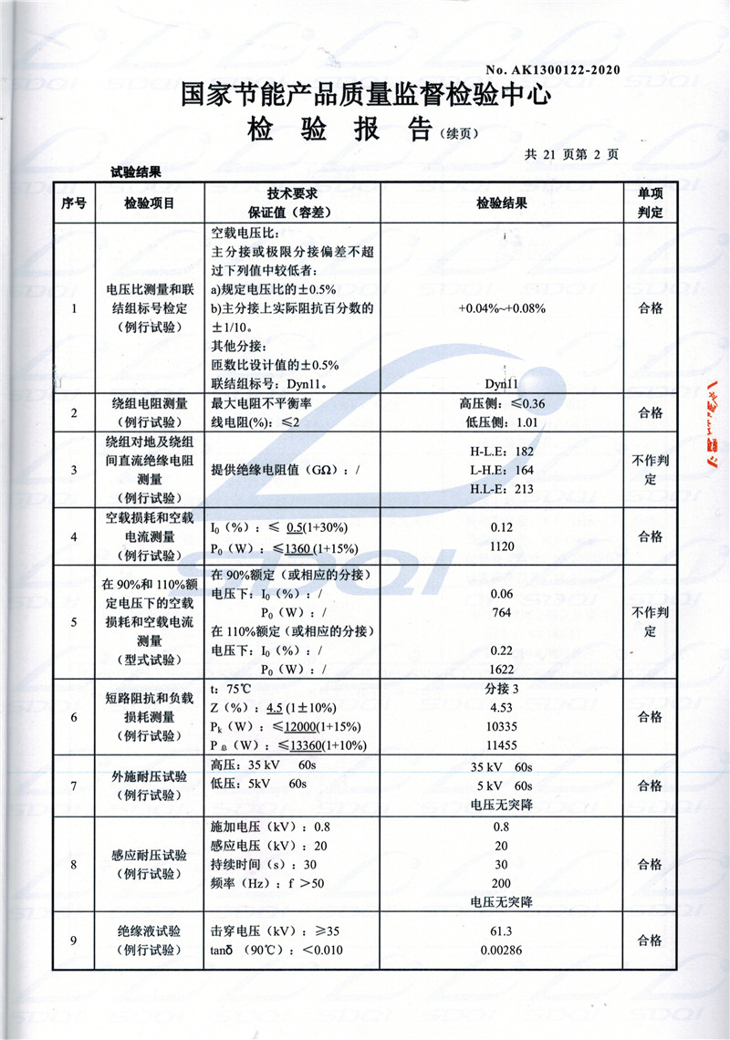 高低压试验报告-S11-1250海兴海兴海兴油浸式变压器-2.jpg
